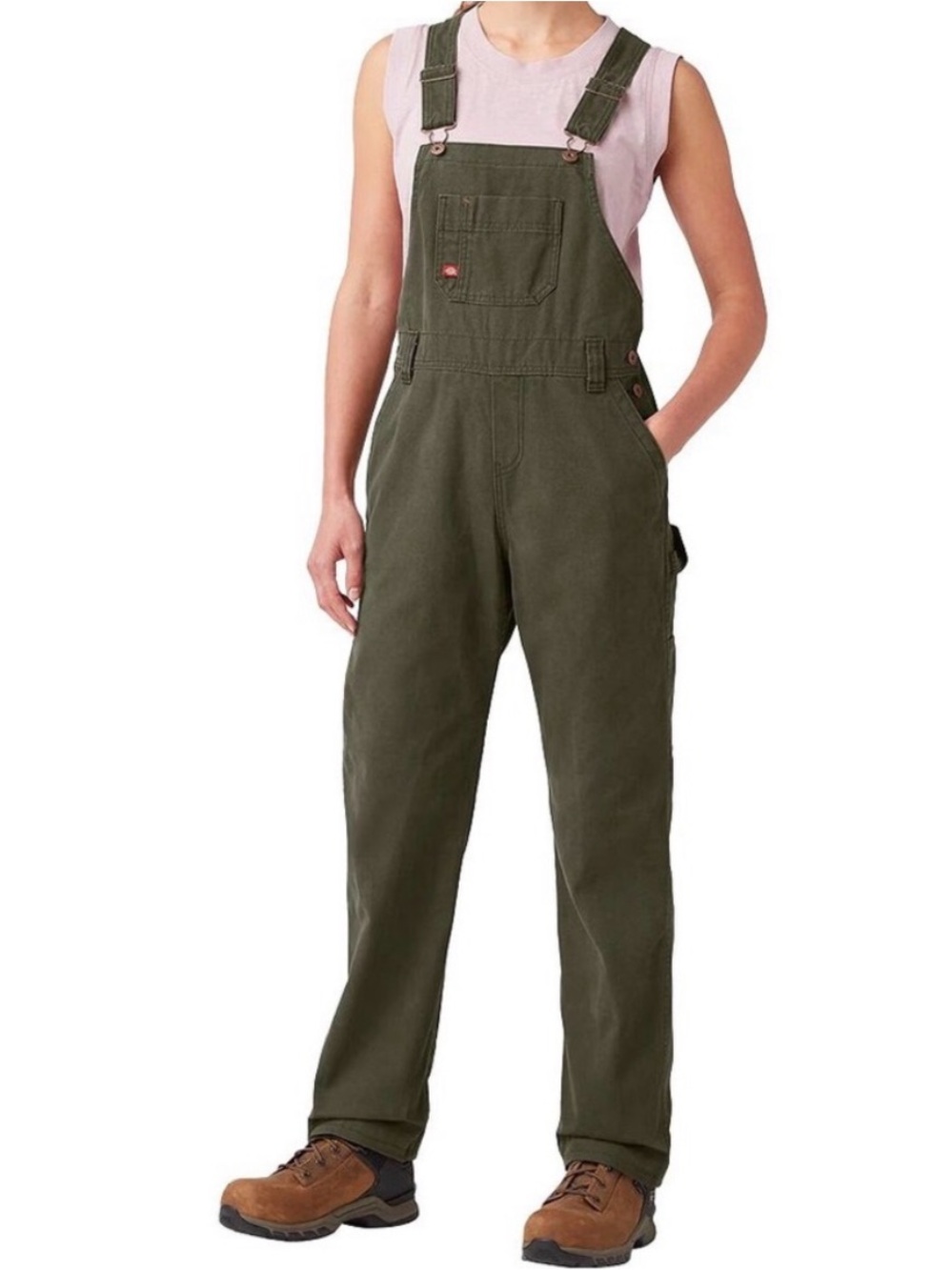 Dickies Temp-iQ Cooling Bib Overalls in Olive/Moss Green